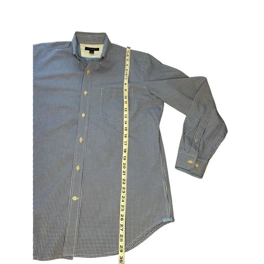 Banana Republic blue and white checked Classic Fit dress shirt - M